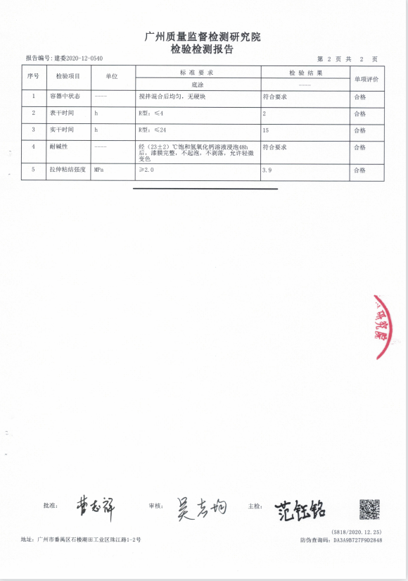 树脂底漆主剂、固化剂、稀释剂检验报告